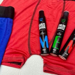 KIT 1 CUECA / 1 PERFUME INTIMO MASCULINO CORES VARIADAS