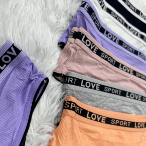 KIT 5 CALCINHA LOVE TANGA EM CORES VARIADAS