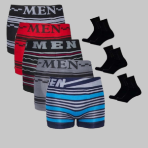 KIT'S MEN 5 CUECAS / 4 PARES DE MEIAS EM CORES VARIADAS