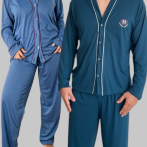 KIT 2 PIJAMA LONGO MALHA MASCULINO CORES VARIADAS